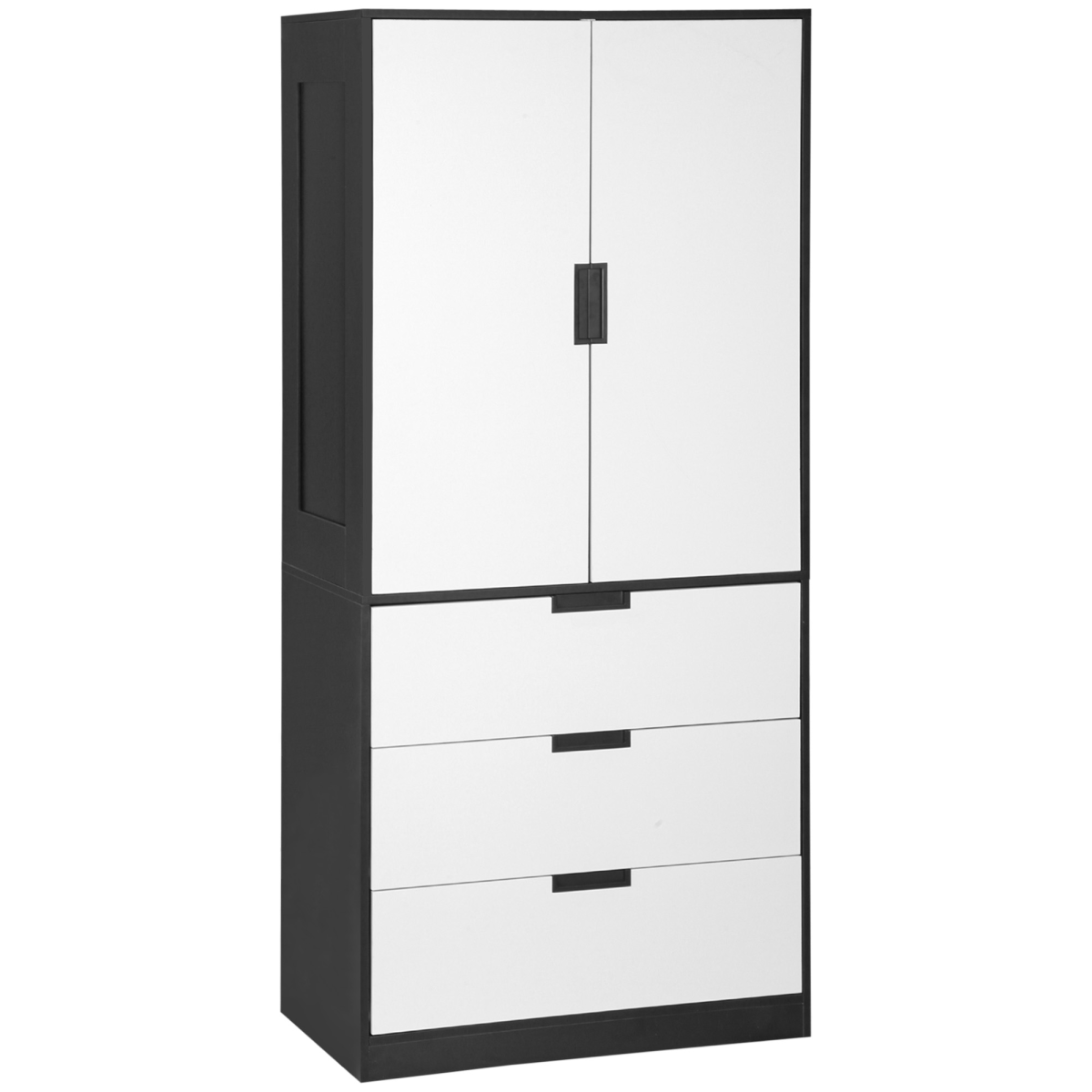 HOMCOM 2 Door Wardrobe Modern with 3 Drawers HOMCOM 2 Door Wardrobe Modern with 3 Drawers