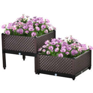 Outsunny 2 Piece Raised Garden Bed Planter Box