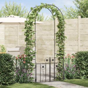 vidaXL Garden Arch Plain Black 102 x 50 x 218cm