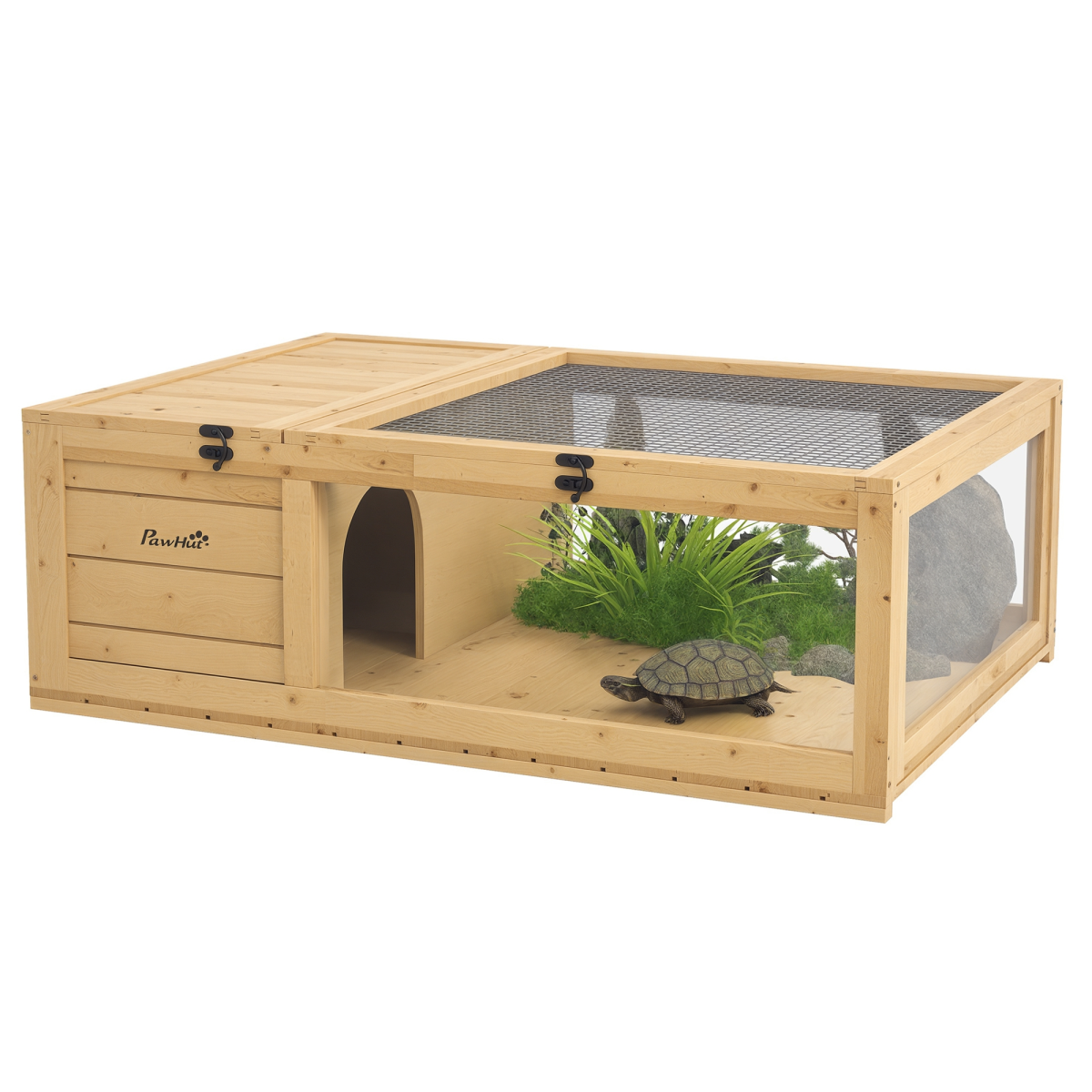 PawHut Small Pet Reptile Wooden House PawHut Small Pet Reptile Wooden House