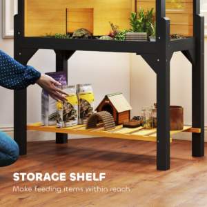 PawHut Wooden Tortoise House with Storage