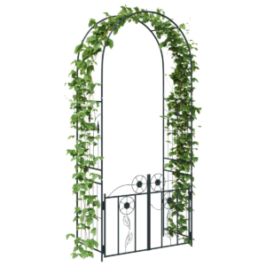 vidaXL Garden Arch Plain Black 102 x 50 x 218cm