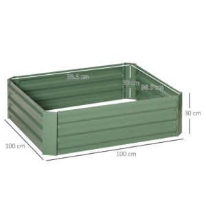 Outsunny Set of 2 Raised Garden Bed Galvanised
