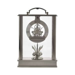 Widdop Brass Mantel Clock Brushed Aluminium 19cm