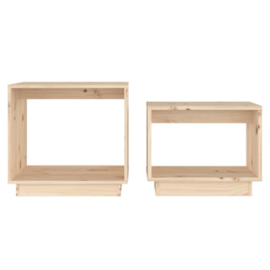 vidaXL Nesting Coffee Tables 2 pcs Solid Pine Wood
