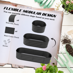 Outsunny Galvanised Raised Garden Bed Planter