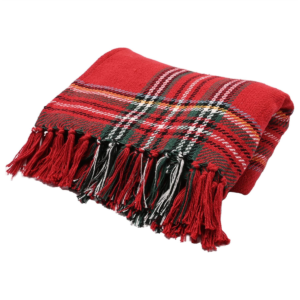 Widdop Cotton Throw Red Tartan Woven Checked