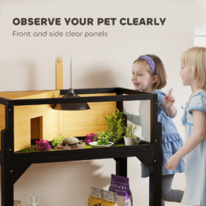 PawHut Wooden Tortoise House with Storage