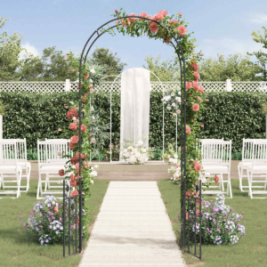 vidaXL Garden Arch Plain Black 102 x 50 x 218cm