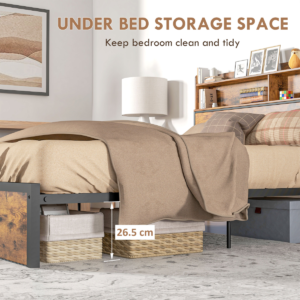 HOMCOM 5.2ft King Bed Frame With Storage