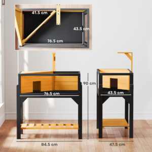 PawHut Wooden Tortoise House with Storage