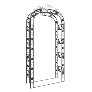 vidaXL Garden Arch Black 116 x 45 x 240cm Steel