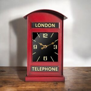 MSL 30cm Table Clock Telephone Box