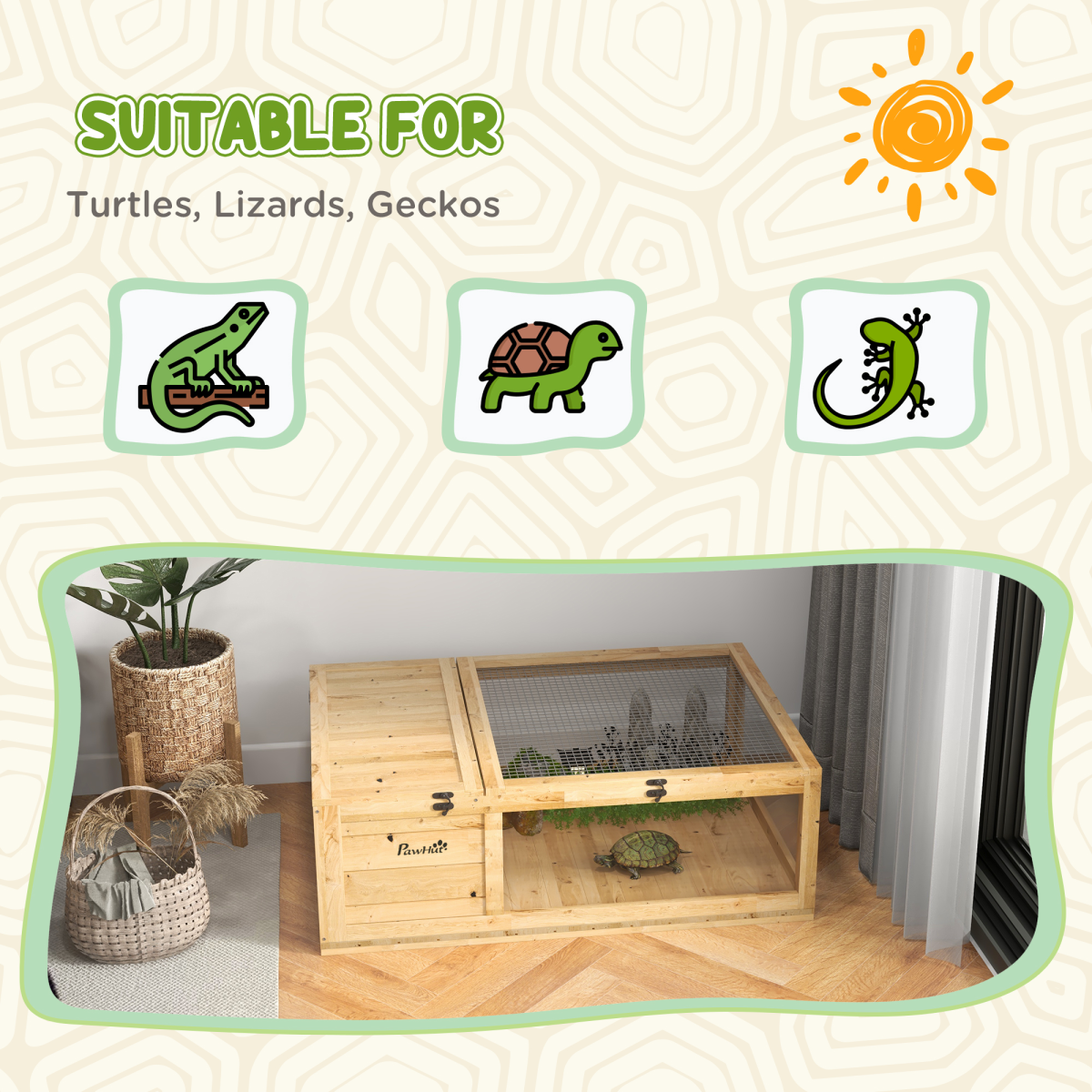 PawHut Small Pet Reptile Wooden House PawHut Small Pet Reptile Wooden House
