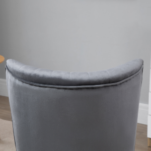 HOMCOM Velvet Accent Chair Grey HOMCOM Velvet Accent Chair Grey