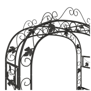 vidaXL Garden Arch Black 116 x 45 x 240cm Steel
