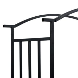 vidaXL Garden Arch with Bench Black Iron