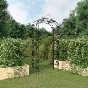 vidaXL Garden Arch Black 116 x 45 x 240cm Steel