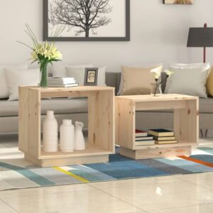 vidaXL Nesting Coffee Tables 2 pcs Solid Pine Wood