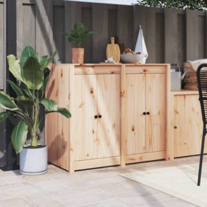 vidaXL Outdoor Kitchen Cabinet Solid Pine Wood