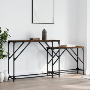 vidaXL Nesting Console Tables 2 pcs Smoked Oak