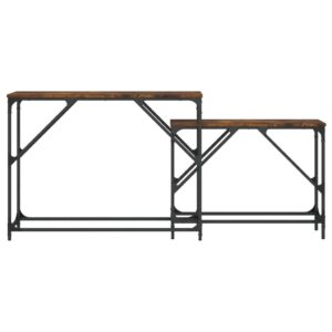 vidaXL Nesting Console Tables 2 pcs Smoked Oak