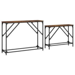 vidaXL Nesting Console Tables 2 pcs Smoked Oak