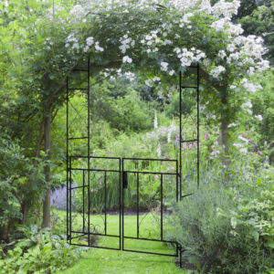 Outsunny Metal Garden Arch with Double Gate