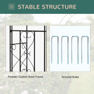 Outsunny Metal Garden Arch with Double Gate