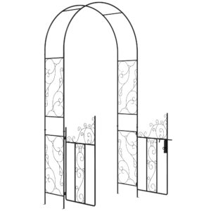 Outsunny Metal Garden Arch with Double Gate