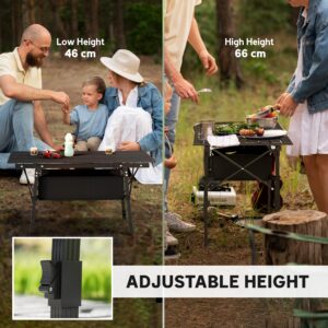 Outsunny Folding Camping Table Black