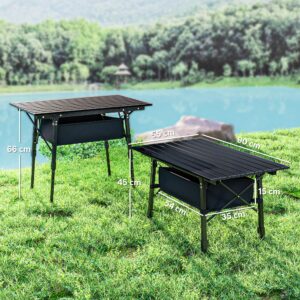 Outsunny Folding Camping Table Black