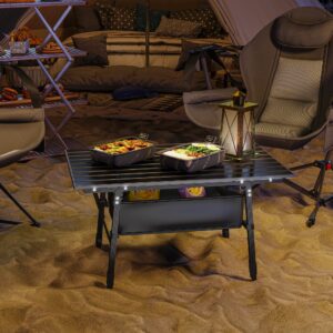 Outsunny Folding Camping Table Black