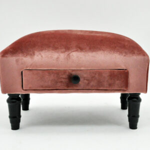 MSL Pink Velvet Footstool with Drawer