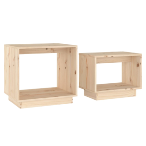 vidaXL Nesting Coffee Tables 2 pcs Solid Pine Wood