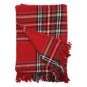 Widdop Cotton Throw Red Tartan Woven Checked