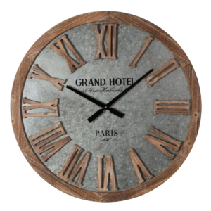 Hometime Round Wall Clock Galvanised Metal 62cm