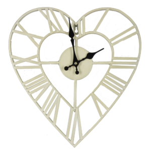 Widdop Metal Heart Shape Wall Clock 34.5cm