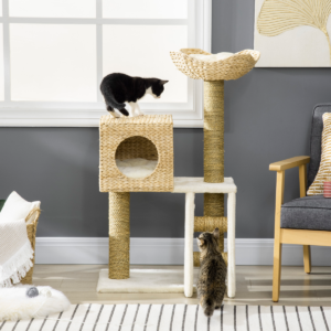 PawHut Cat Tree Kitten Tower with Scratching Posts