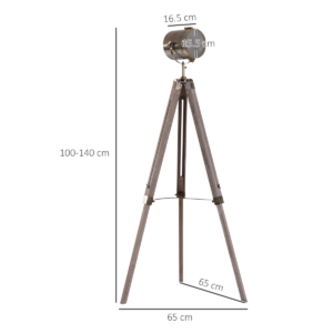 HOMCOM Tripod Floor Lamp 65L Wood/Bronze Colour HOMCOM Tripod Floor Lamp 65L Wood/Bronze Colour