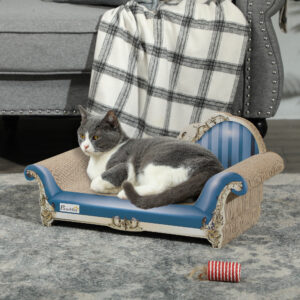 PawHut 2 in 1 Cat Scratcher with Catnip Blue