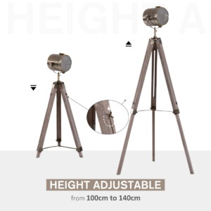 HOMCOM Tripod Floor Lamp 65L Wood/Bronze Colour HOMCOM Tripod Floor Lamp 65L Wood/Bronze Colour