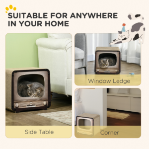 PawHut TV Shape Cat Scratching Board with Catnip