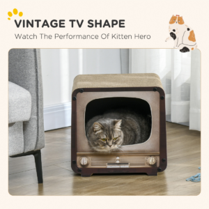 PawHut TV Shape Cat Scratching Board with Catnip