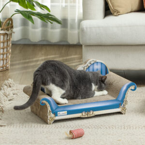 PawHut 2 in 1 Cat Scratcher with Catnip Blue