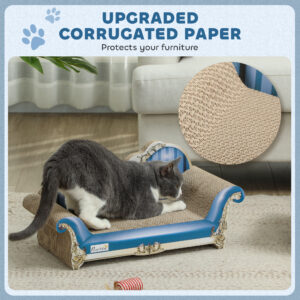 PawHut 2 in 1 Cat Scratcher with Catnip Blue