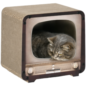 PawHut TV Shape Cat Scratching Board with Catnip
